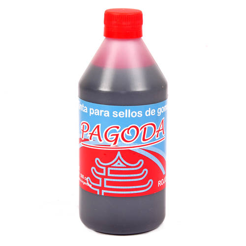 Tinta para sellos de goma Pagoda negra, 35cc.
